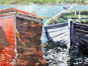 dories n gulls   10 3/8 x 14