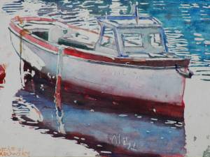 fishing boat mevagissey uk 8x12