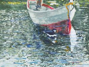 puffins n sparkles morning dory blue rocks 12x13.5