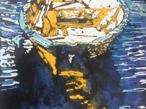 SOLD yellow dory 12x8