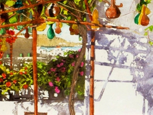 trellised gourdsmykonos 8x22 