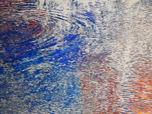 SOLD Infinity rings 168 margaret lake 29.5"x48" watercolour painted directly on gessoed birch panel
