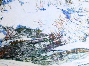 blue sky- ay winter-stream-1-21x48