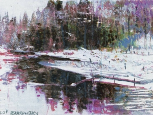 mad river in winter 6.5x10