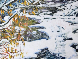 open-winter-stream-irondale-river-gooderham-16x16-