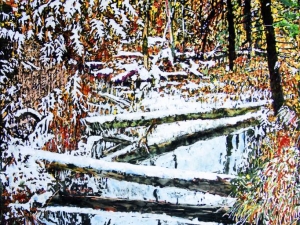 overnight-snowfall-along-a-open-cedar-stream-natural-bridges-36x24-