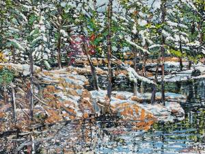 snowfalling-bear-lake-georgian-bay-24x32-