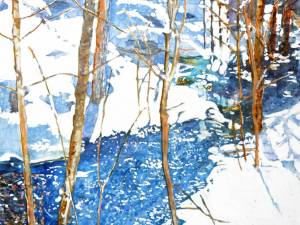 sunbright-winter-mountain-stream-16x16-