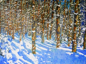 overnight snowfall 57 silence bonds with- aylight-24x36