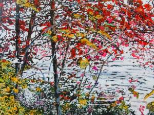 SOLD-red-rustle-of-leaves-chasing-silence-across-the-pond-40x30-