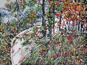 autumn-with-canoe-devils-lake-18x24-