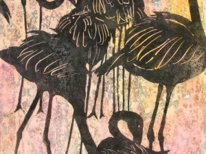 petroglyph flamingoes 22x30 