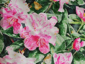 pink fleurs 26x20