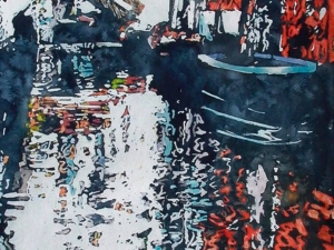red arch canal venice 30x22
