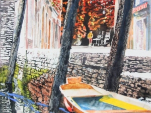 canalside dorsoduro venice 22x16