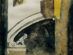 SOLD  lions-in-the-courtyard-florence 2 19x12