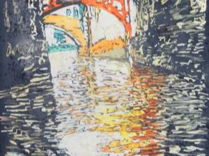 red bridge n sunlight 17.25x12,25