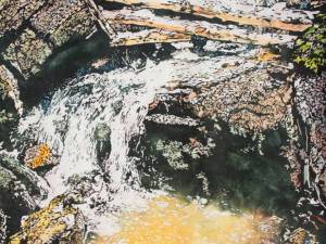 little webster falls at spencer gorge 2 40"x26" watercolour on arches paper available 2600.