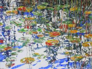 SOLD_water-lilies-n-wild-rice-22-24x24-