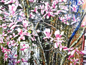 SOLD  magnolias 36 18x18