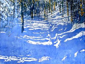 SOLD-fragments-of-late-day-sun-streaming-across-the-forest-floor-28x28-wp