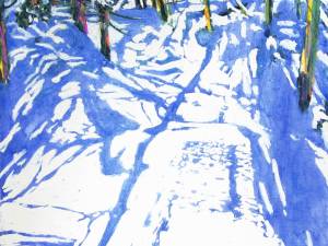 sunlight-tobogganing-down-the-hillside-12x12