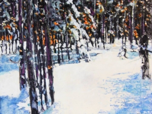 light across a winter trail-12x12-