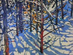 SOLD-long-fingers-of-daylight-streaming-thru-the-forest-12x12