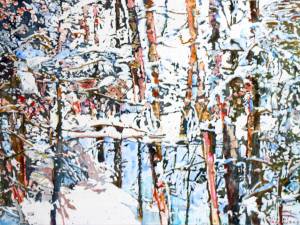 SOLD-open-winter-stream-after-an-overnight-snowfall-14x20-
