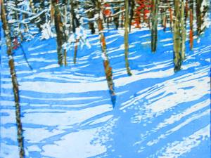 SOLD sunlightstreaming 5 16x16 watercolour acrylic