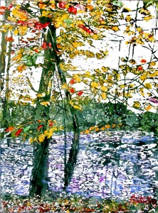 autumn wind scattered colours 22x16 wp